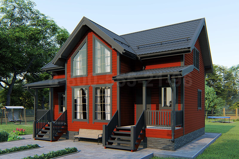 Полутораэтажный каркасный дом «Сена» 10х7.5