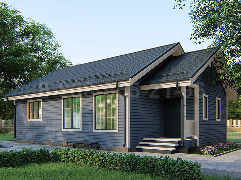 Одноэтажный каркасный дом «Мусь» 12х8