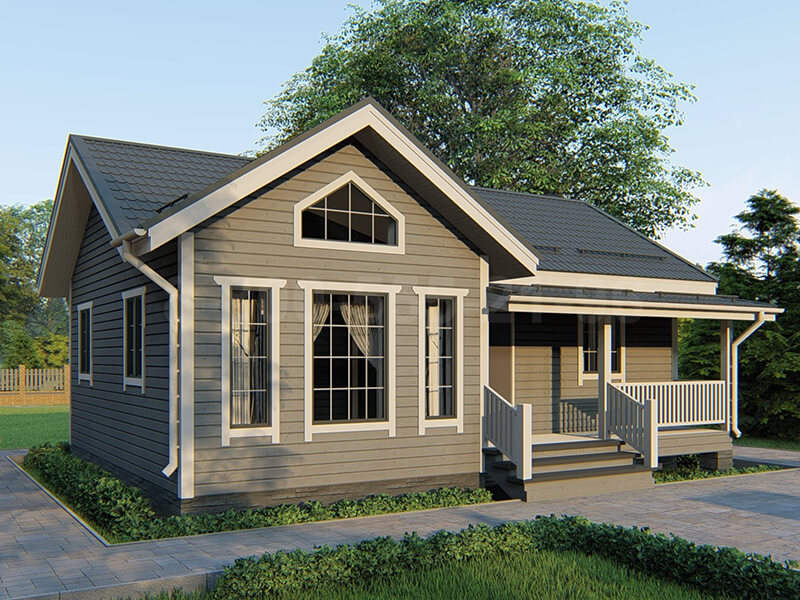 Каркасный одноэтажный дачный дом «Омолон» 10х7.25