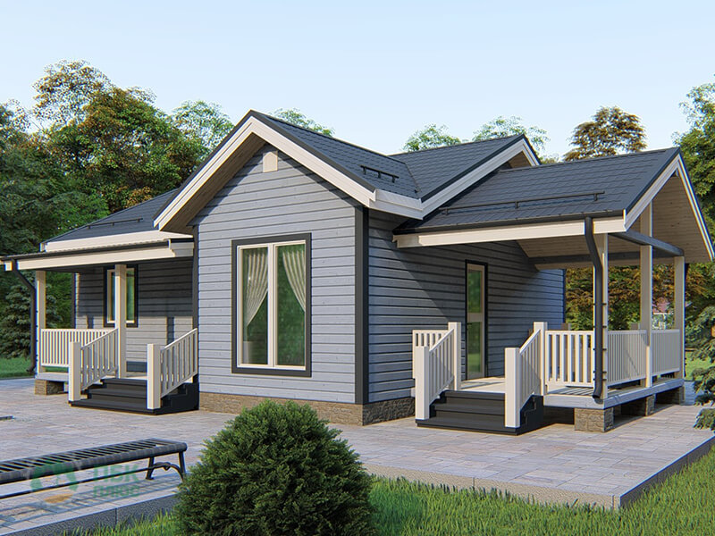 Дом из бруса «Безгодовка» 12х8 с террасой