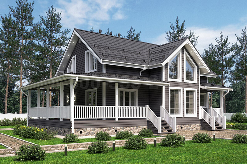 Каркасный дом со вторым светом «Москва» 14х9