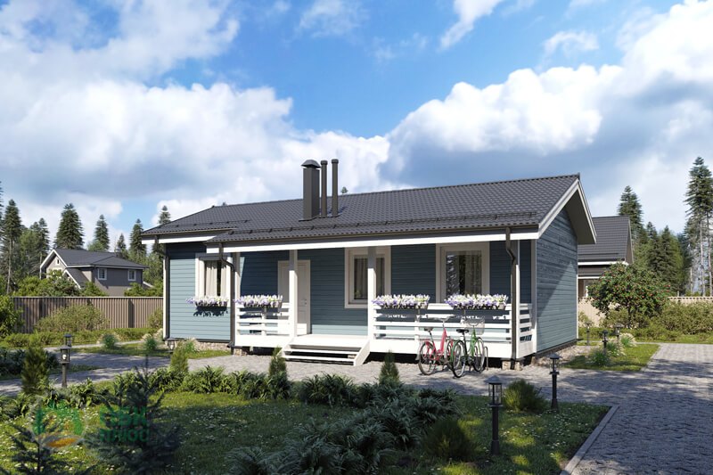 Одноэтажный каркасный дом «Витимкан» 11х11