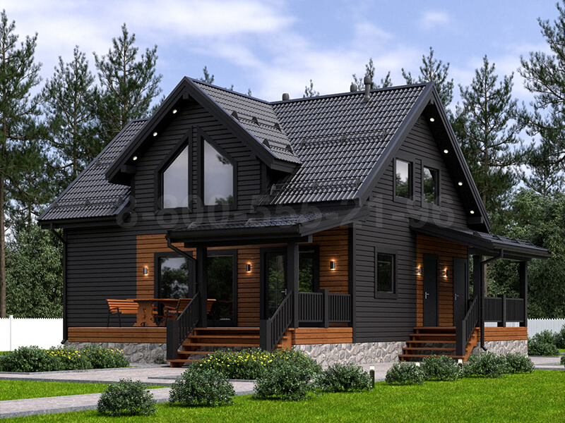 Мансардный каркасный дом «Урал» 12,5х11