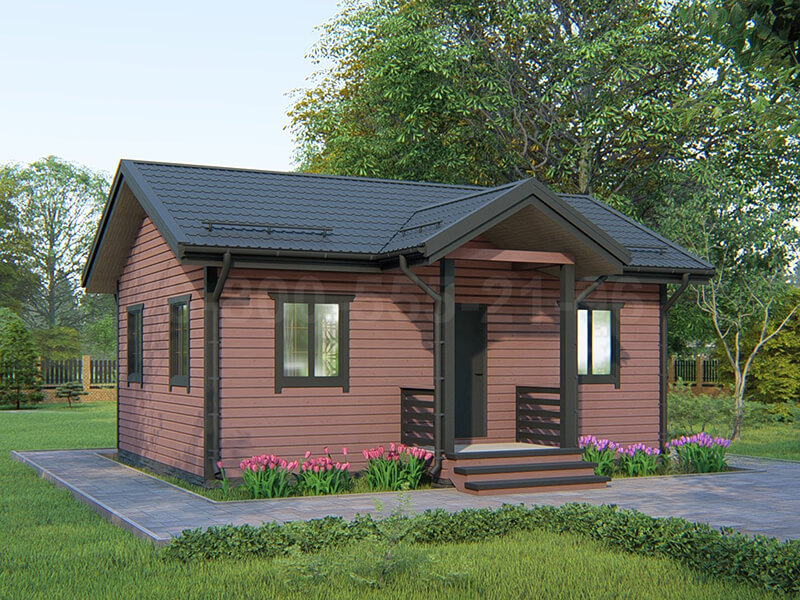 Одноэтажный каркасный дом «Нолгаш» 8х6