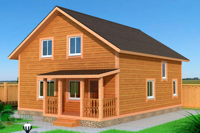 Большой дом из бруса «Алазея» 12.5х8 с террасой