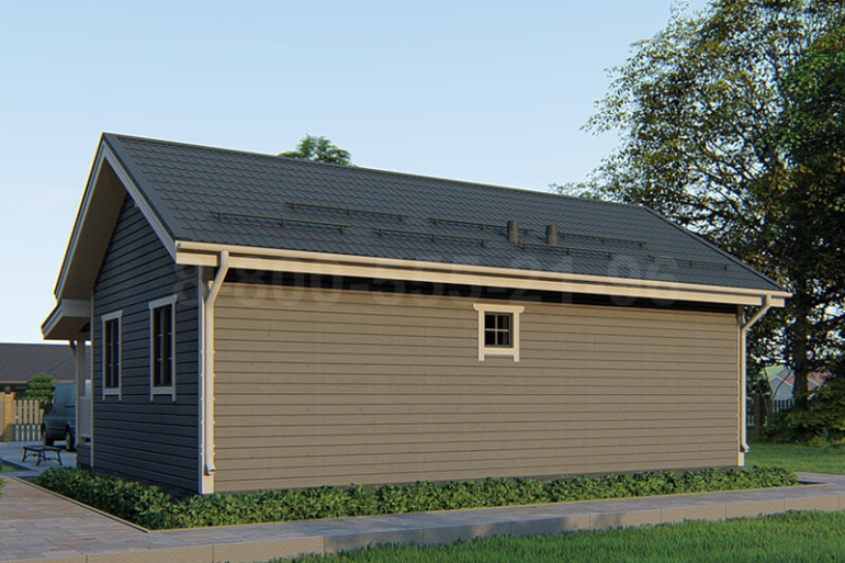 Каркасный одноэтажный дачный дом «Омолон» 10х7.25