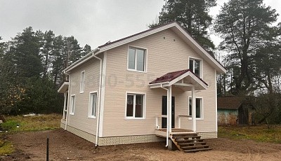 Двухэтажный каркасный дом 12х9м. в Новгородской области.