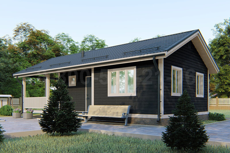 Одноэтажный дачный дом из бруса «Замбези» 11х6