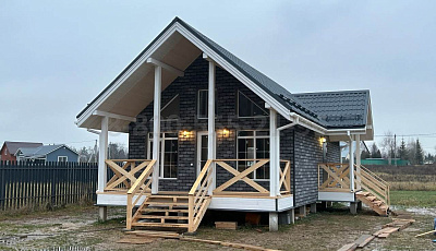 Одноэтажный каркасный дом 12х6м. в Московской области.