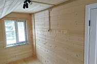 Баня из бруса «Робейка» 6х6 в полтора этажа с террасой