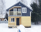 Двухэтажная баня из бруса 6х6м в Тверской области.