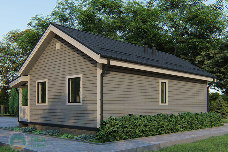 Дом из бруса «Омолон» 10х7.25 с террасой