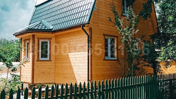 Отзыв о строительстве каркасного дома 6 на 7м. с мансардой и эркером в Московской обл.