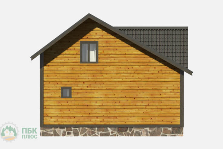 Дом из бруса «Тифина» 8х6 с террасой, кукушкой и балконом