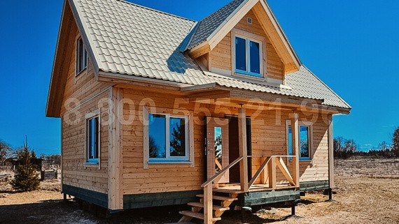 Отзыв о строительстве дома из бруса 6 на 9 м. по нашему проекту “Шоменка” в Ленинградской обл.