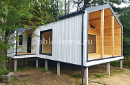 Каркасный дом в стиле БарнХаус «Вельгия» 12х6 с террасой