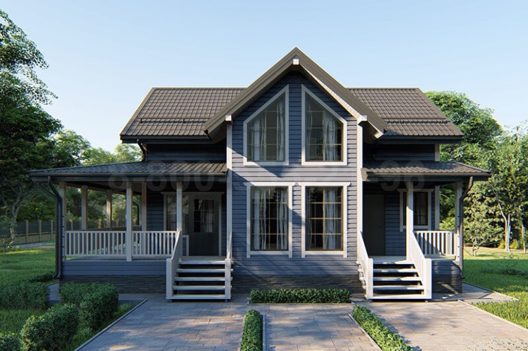 Полутораэтажный каркасный дом «Нева» 12х7,5