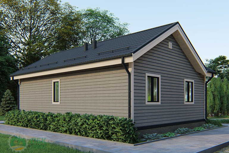 Дом из бруса «Омолон» 10х7.25 с террасой