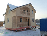 Каркасно-щитовой дом 6 на 8 м с террасой.
