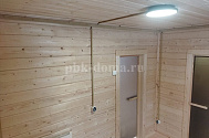 Баня из бруса «Робейка» 6х6 в полтора этажа с террасой