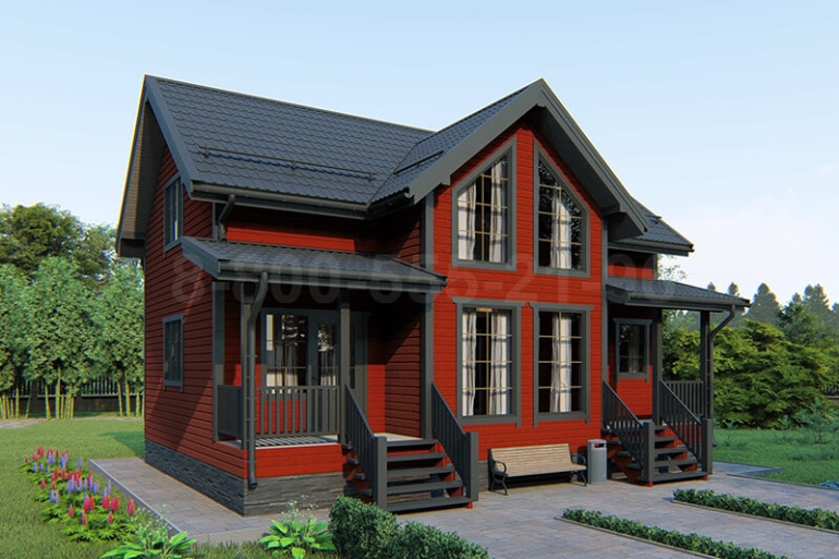 Полутораэтажный каркасный дом «Сена» 10х7.5