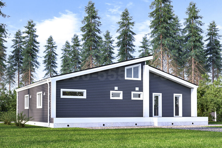 Одноэтажный каркасный дом «Миссури» 15х15 с террасой