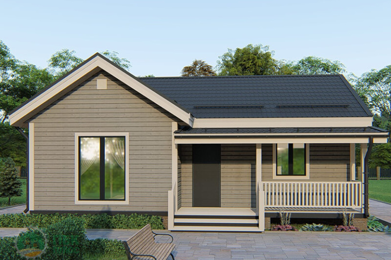 Дом из бруса «Омолон» 10х7.25 с террасой