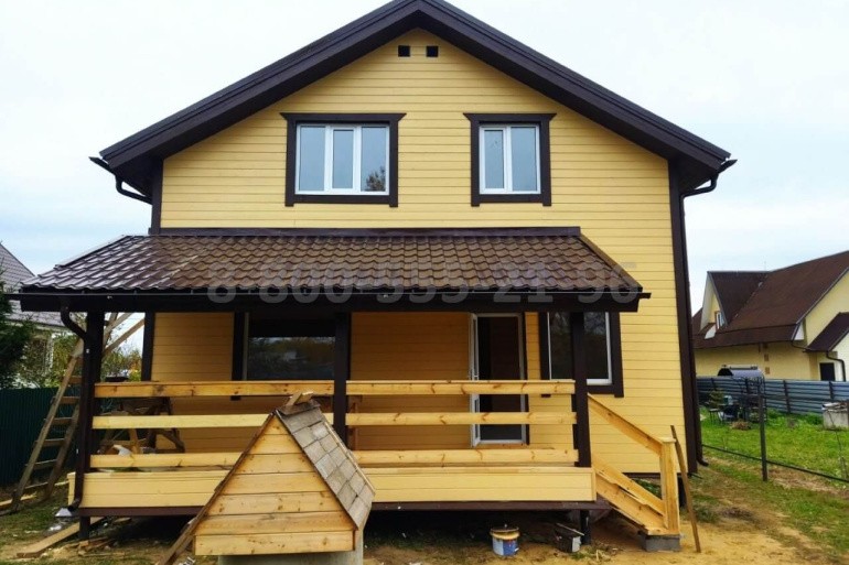 Полутораэтажный каркасный дом «Алазея» 13х8