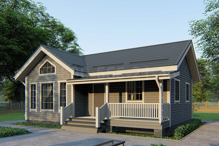 Каркасный одноэтажный дачный дом «Омолон» 10х7.25