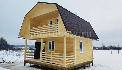 Двухэтажная баня из бруса 6х6м в Московской области.