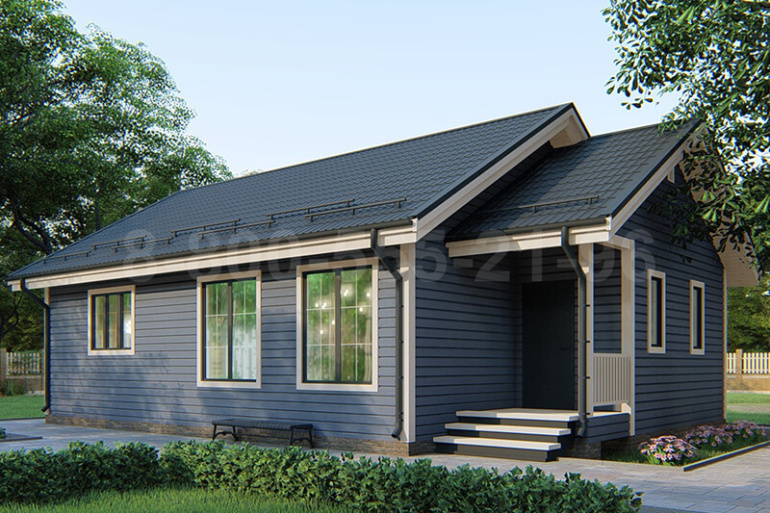 Одноэтажный каркасный дом «Мусь» 12х8