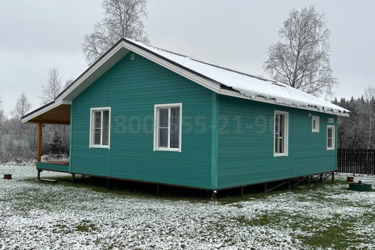 Одноэтажный каркасный дом «Омь» 13.8х11 м.