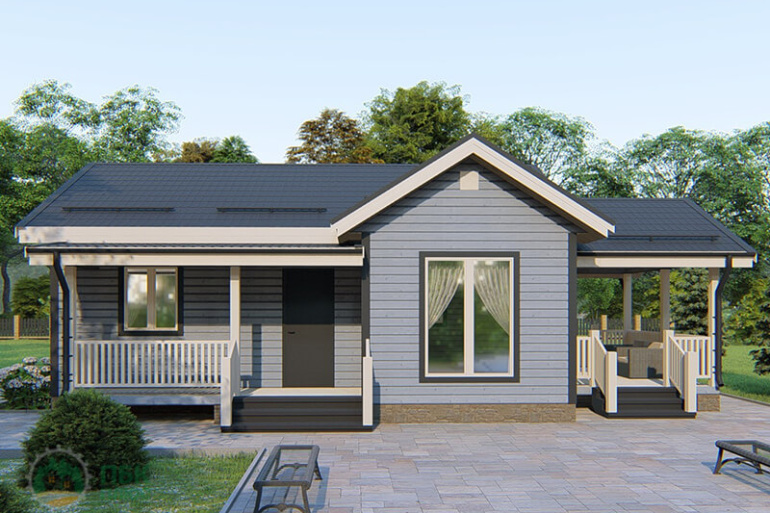 Одноэтажный каркасный дом «Безгодовка» 12х8