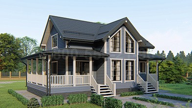 Полутораэтажный каркасный дом «Нева» 12х7,5