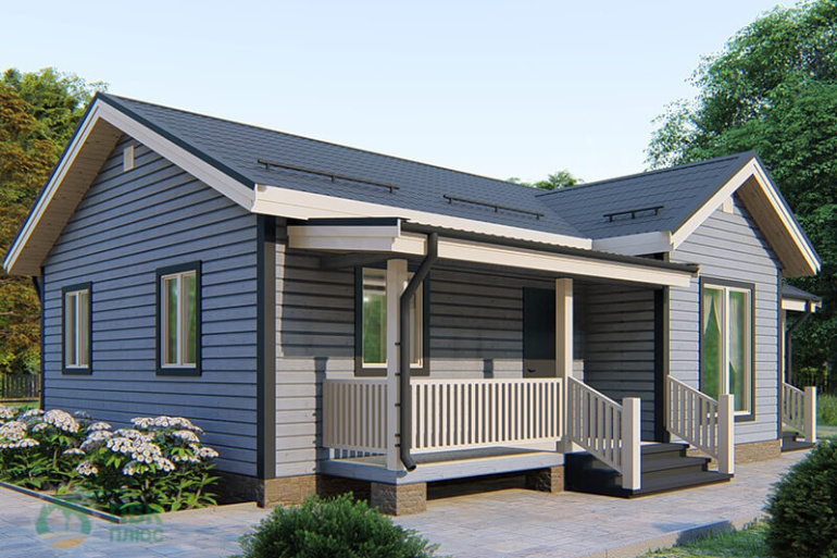 Дом из бруса «Безгодовка» 12х8 с террасой