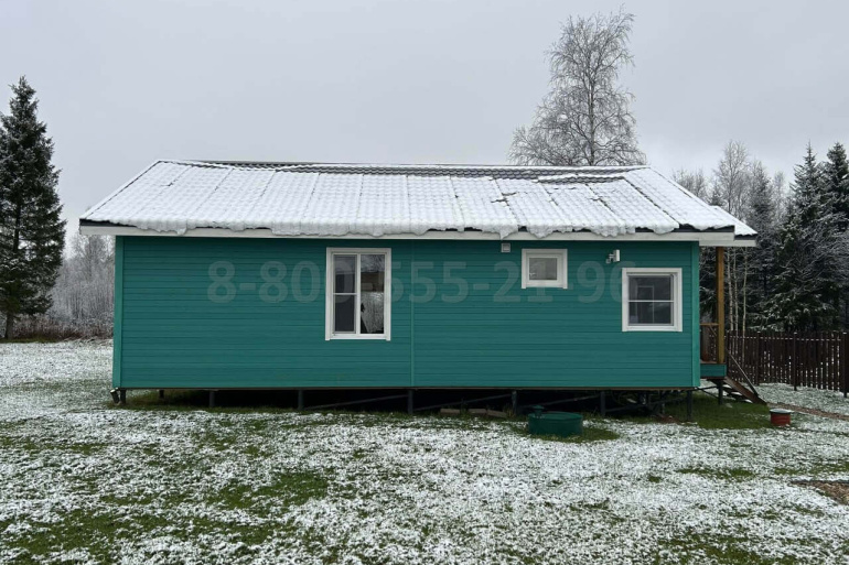 Одноэтажный каркасный дом «Омь» 13.8х11 м.