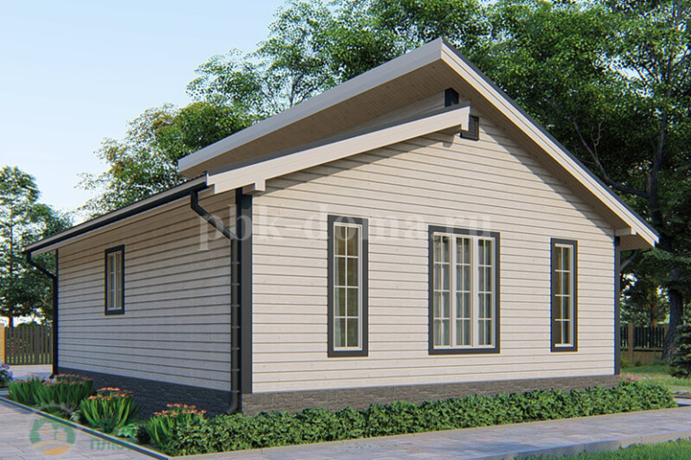 Каркасный одноэтажный дачный дом «Рона» 10х8,5