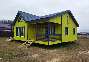  Одноэтажный каркасный дом 11.5х11.5м. в Московской области.