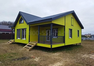  Одноэтажный каркасный дом 11.5х11.5м. в Московской области.