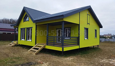  Одноэтажный каркасный дом 11.5х11.5м. в Московской области.