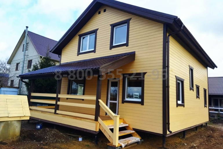 Полутораэтажный каркасный дом «Алазея» 13х8