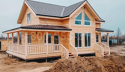 Двухэтажный каркасный дом 12х7,5м. в Ленинградской области.