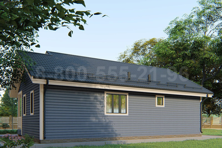 Одноэтажный каркасный дом «Мусь» 12х8