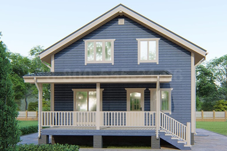 Полутораэтажный каркасный дом «Алазея» 13х8