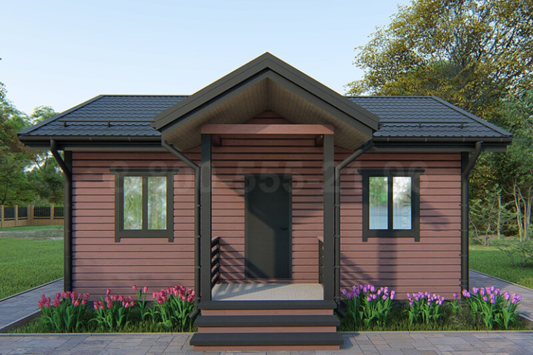 Одноэтажный каркасный дом «Нолгаш» 8х6