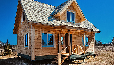 Дом из бруса с мансардным этажом 6 на 9 м.