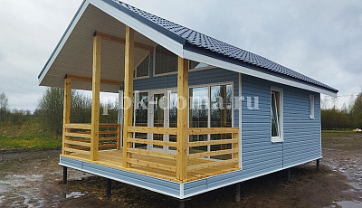 Одноэтажный каркасный дом 8 на 5м в Новгородской области д. Базарово
