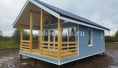 Одноэтажный каркасный дом 8 на 5м в Новгородской области д. Базарово.