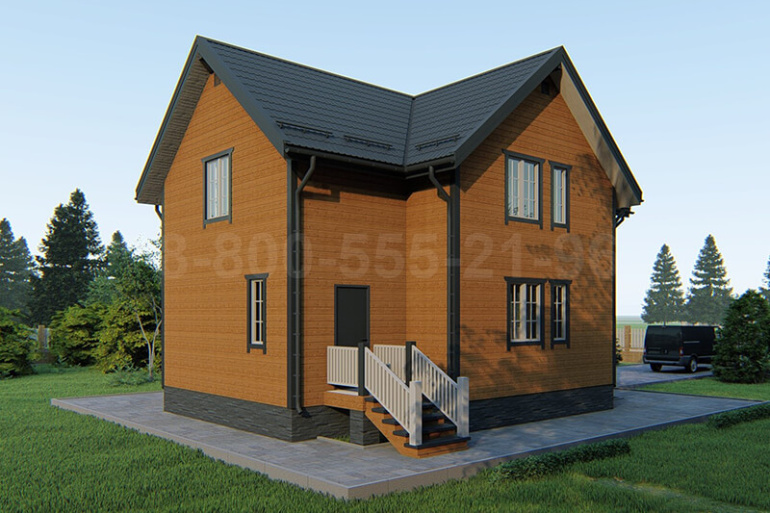 Полутораэтажный каркасный дом «Иртыш» 9х11