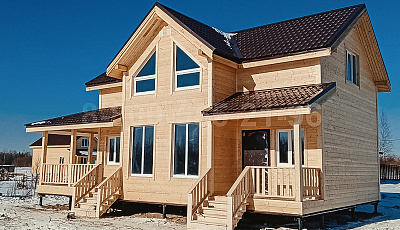 Каркасный двухэтажный дом 12х7,5м. в Ленинградской области.